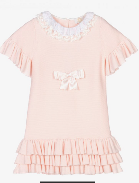 Caramelo kids pink knitted dress.        0222818