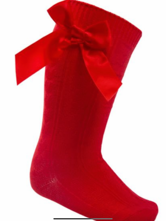 Red socks.        Bow socks1