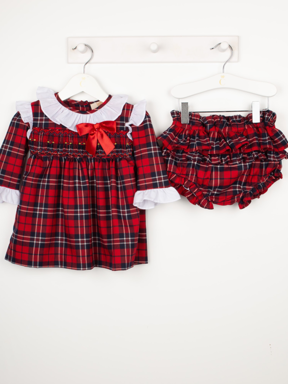 Caramelo kids red checked Dress.       0921543