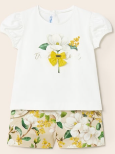 Mayoral satin shorts set.      02231441