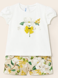 Mayoral satin shorts set.      02231441