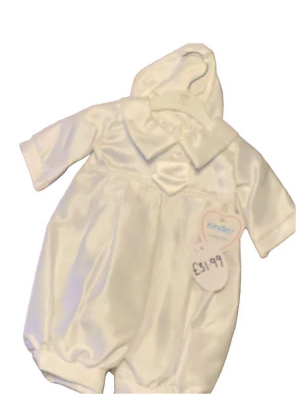 White boys christening romper.   256