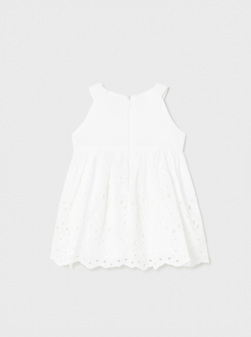 Mayoral  white dress with perforated skirt 02231389