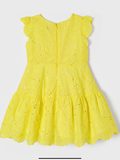 Mayoral lemon Embroidered dress.      03221075