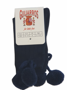 Navy Pom Pom socks sl14