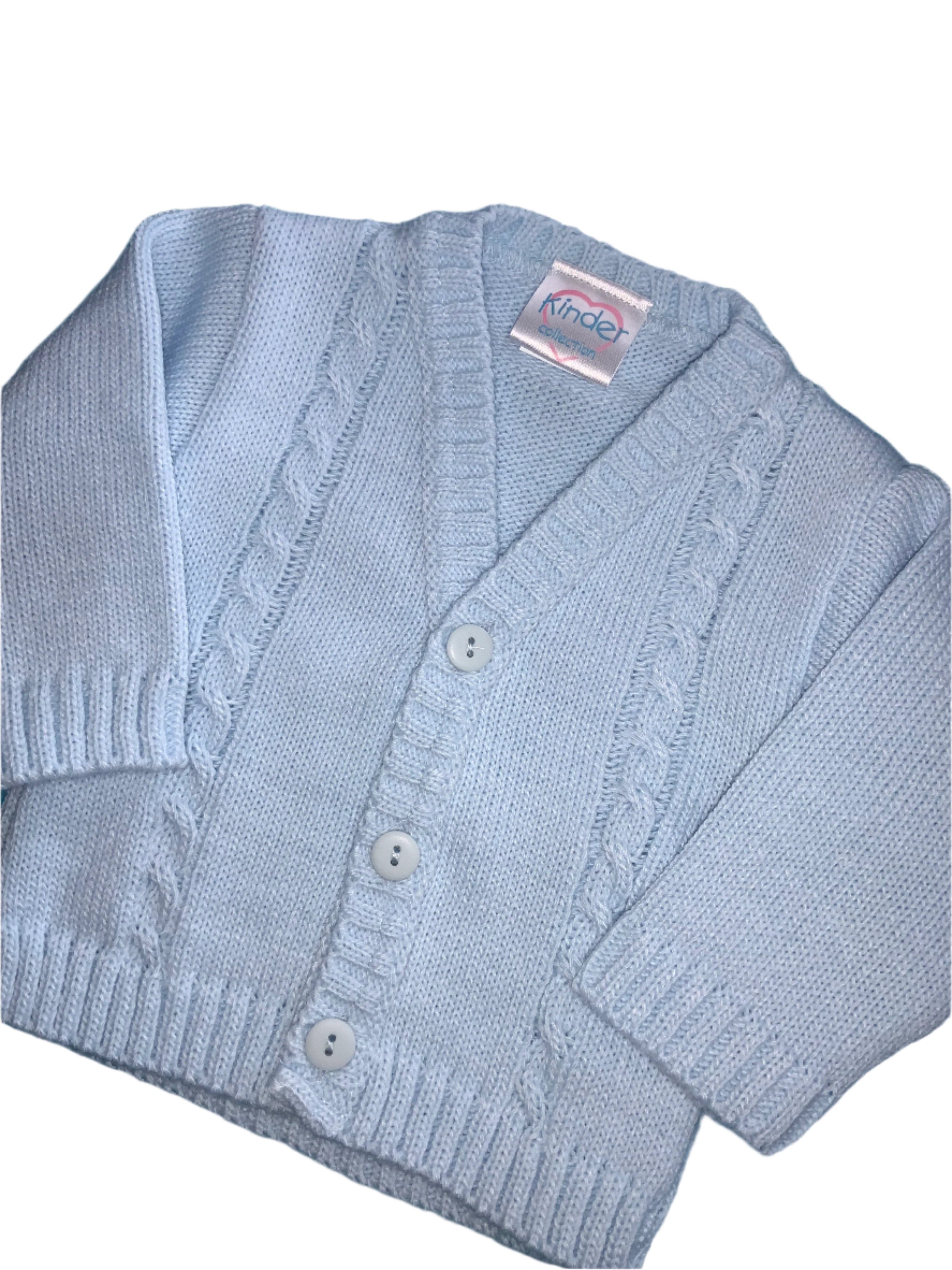 Blue knitted cardigan.   04231552