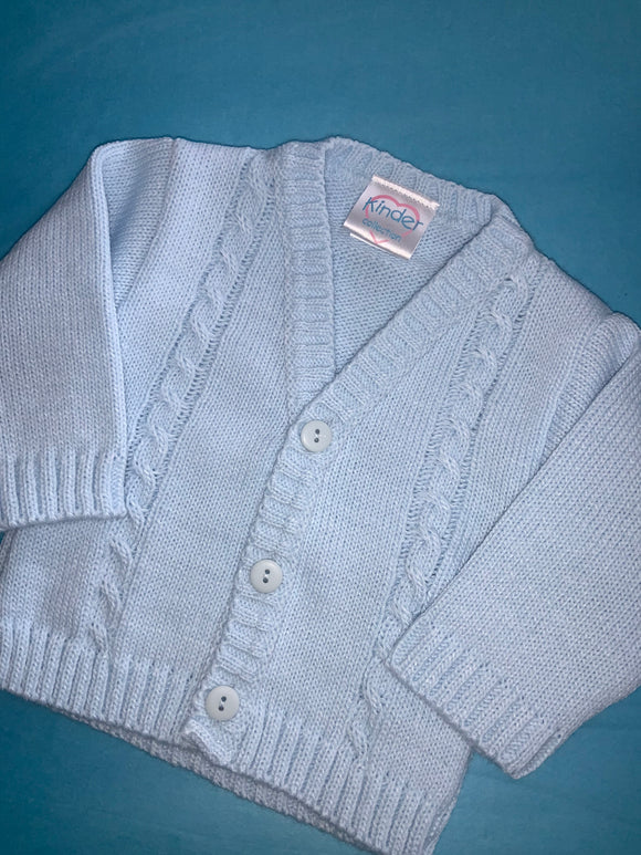 Blue knitted cardigan.   04231552